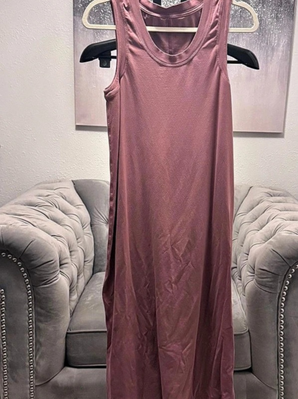 Dusty Mauve Sleeveless Scoop Neck Maxi Dress